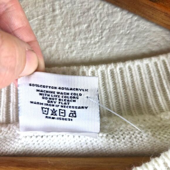 Men's Moonrise Nantucket White Oversized Pull Over Sweater Size Small - Picture 7 of 8